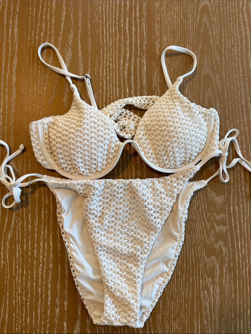 VYB- white crochet-style Bikini- New